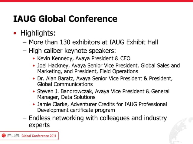 IAUG Global COnference 2011 | PPT