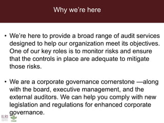 Introducing the Internal Audit Unit at ILRI