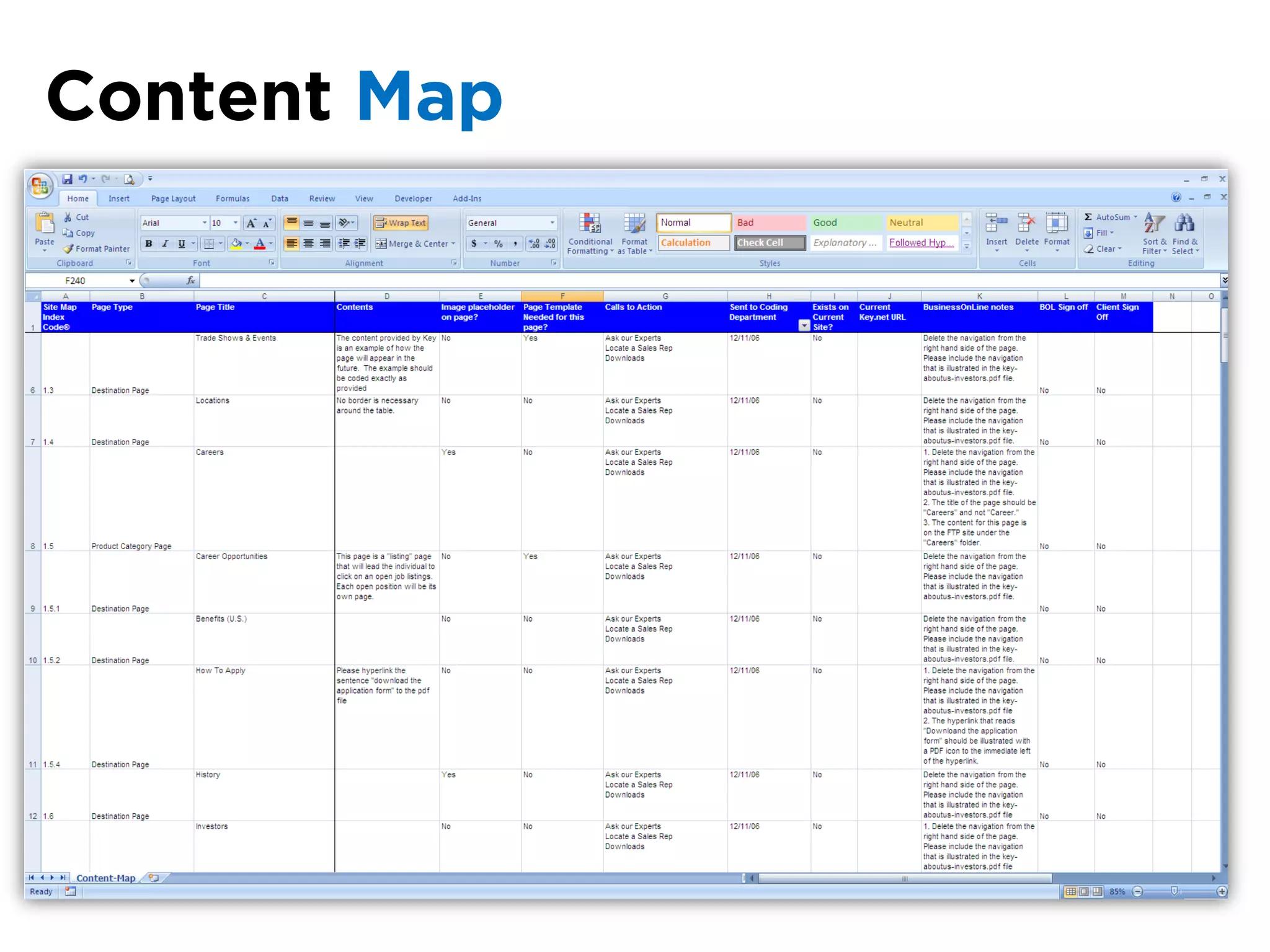 Content Map
 