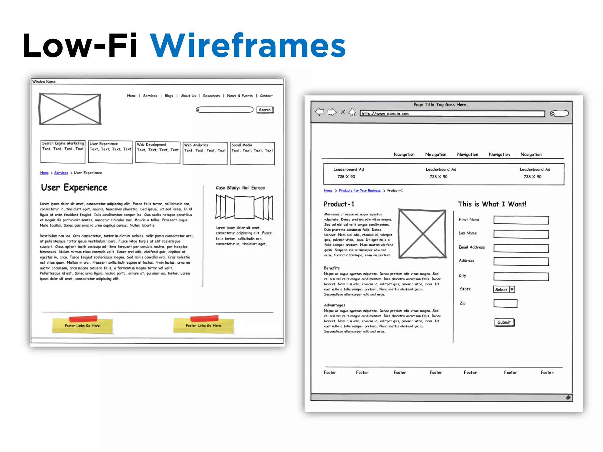 Low-Fi Wireframes
 