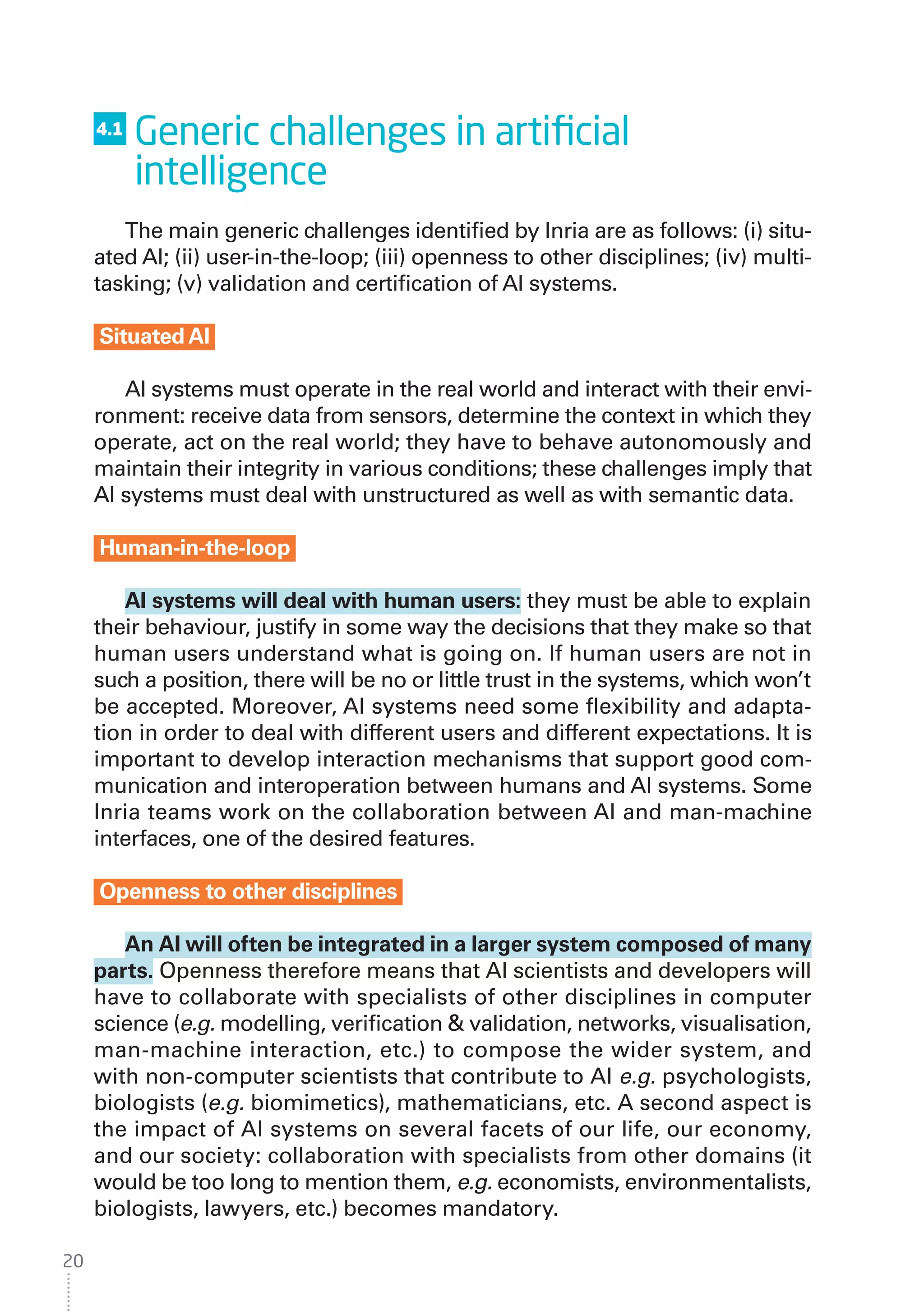 Inria White Paper Artificial intelligence, current challenges and…