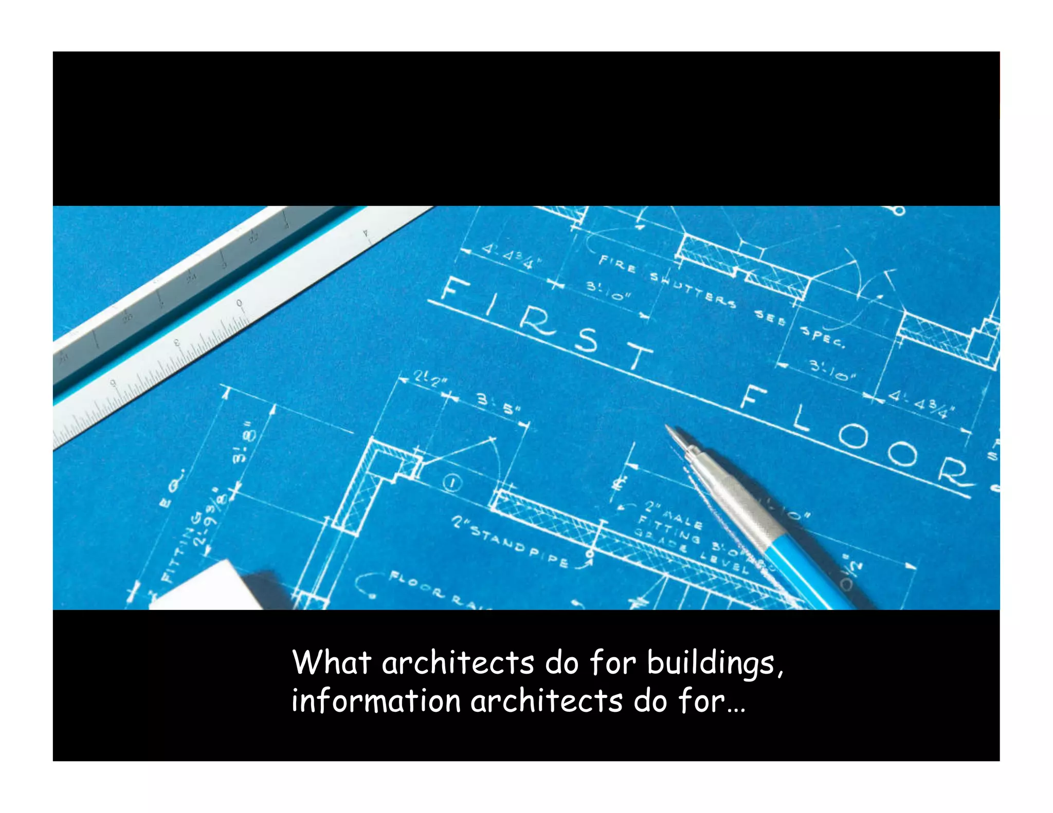 What architects do for buildings,
information architects do for…

 