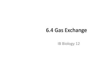 6.4	
  Gas	
  Exchange	
  
IB	
  Biology	
  12	
  
 
