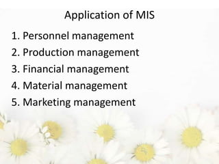 Mis Prodction MIS Notes - III B.Sc C & HA | PPTX