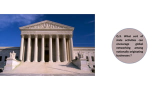 Q-3. What sort of
state activities can
encourage global
networking among
nationally originating
businesses ?
 