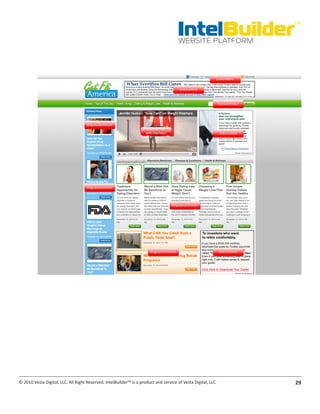 IntelBuilder
                                                                                                               TM


                                                                                       WEBSITE PLATFORM




© 2010 Vesta Digital, LLC. All Right Reserved. IntelBuilder™ is a product and service of Vesta Digital, LLC.   29
 