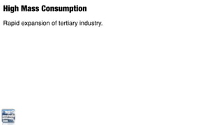 High Mass Consumption
Rapid expansion of tertiary industry.
 