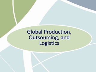 Global Production,
Outsourcing, and
Logistics
 