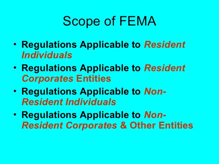Fema provision for forex outward remittance