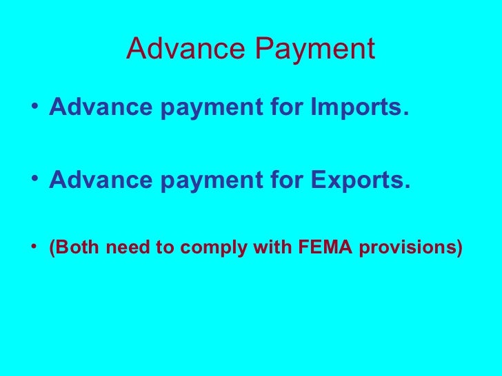 Fema provision for forex outward remittance