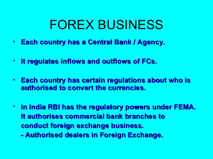 powers of authorised dealers in foreign exchange