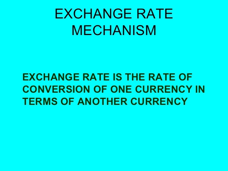 foreign exchange rate mechanism india