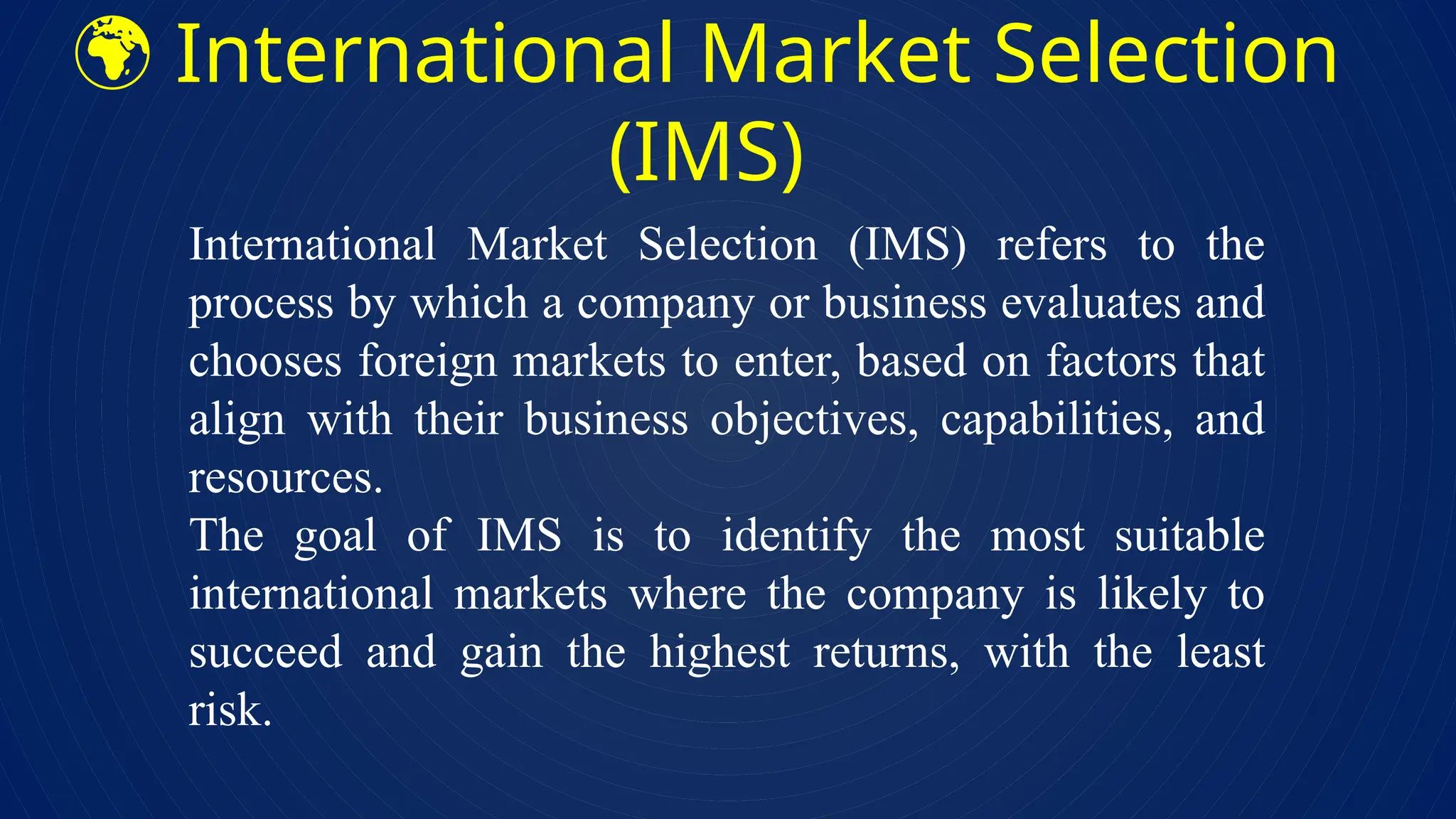 International Market Selection and Market Entry Strategies | PPTX