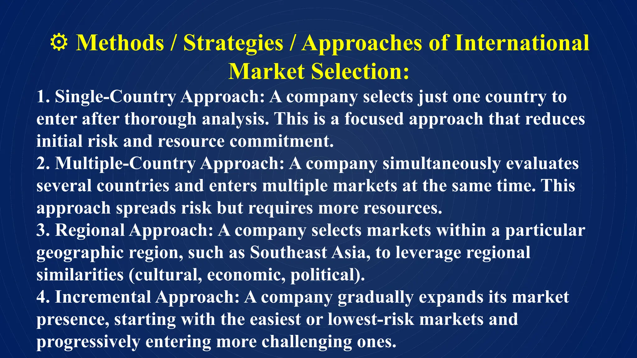 International Market Selection and Market Entry Strategies | PPTX