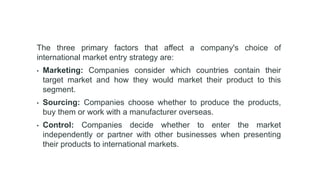 Market entry strategies | PPTX