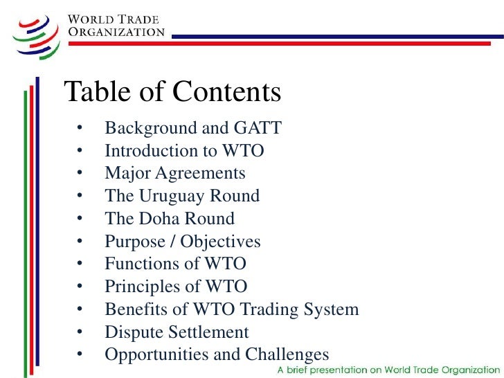 Trading system wto
