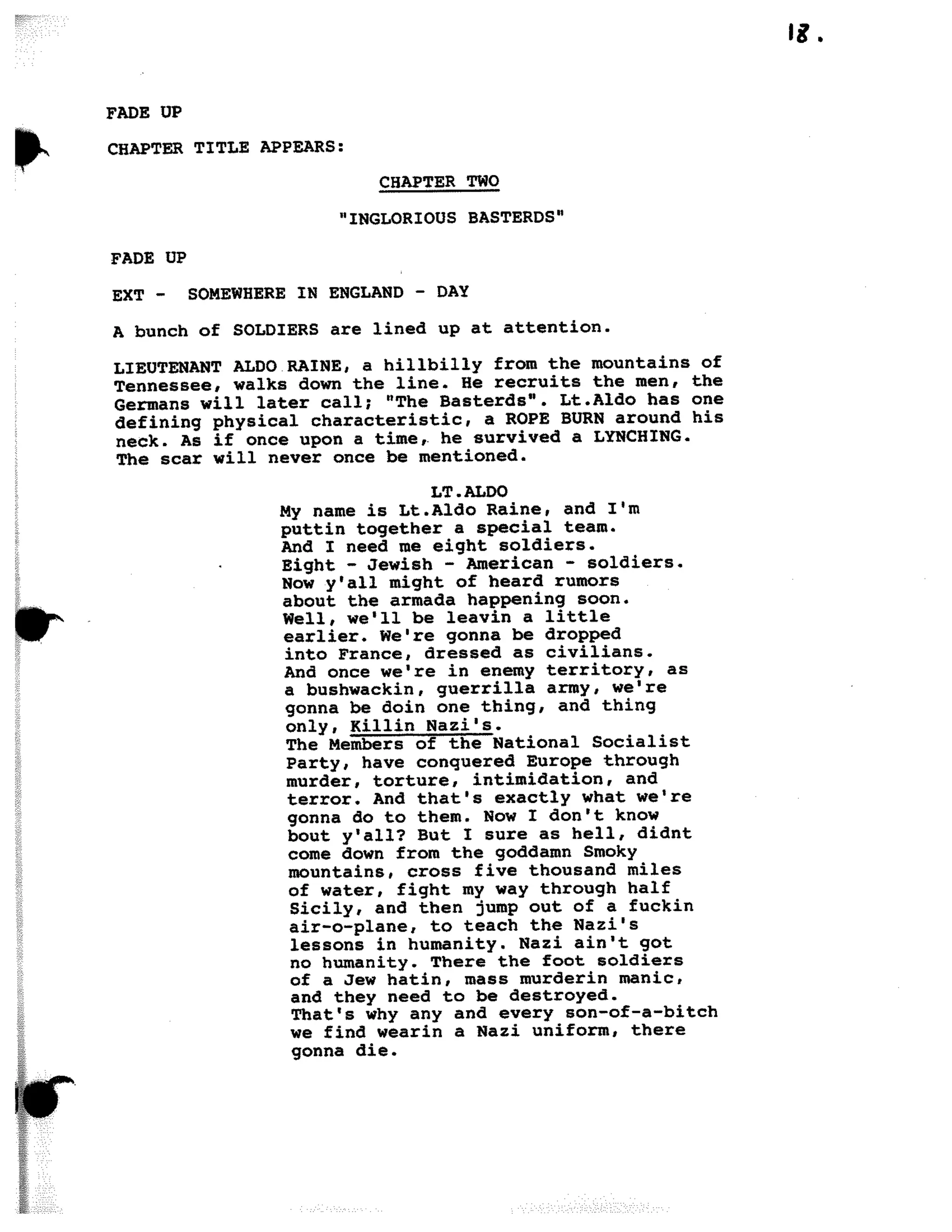 Inglorious Bastards screenplay part 1