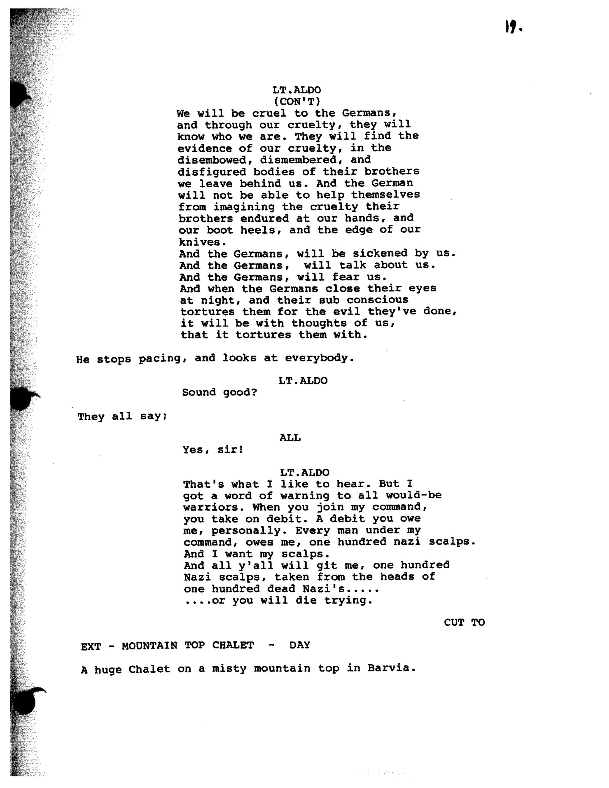 Inglorious Bastards screenplay part 1