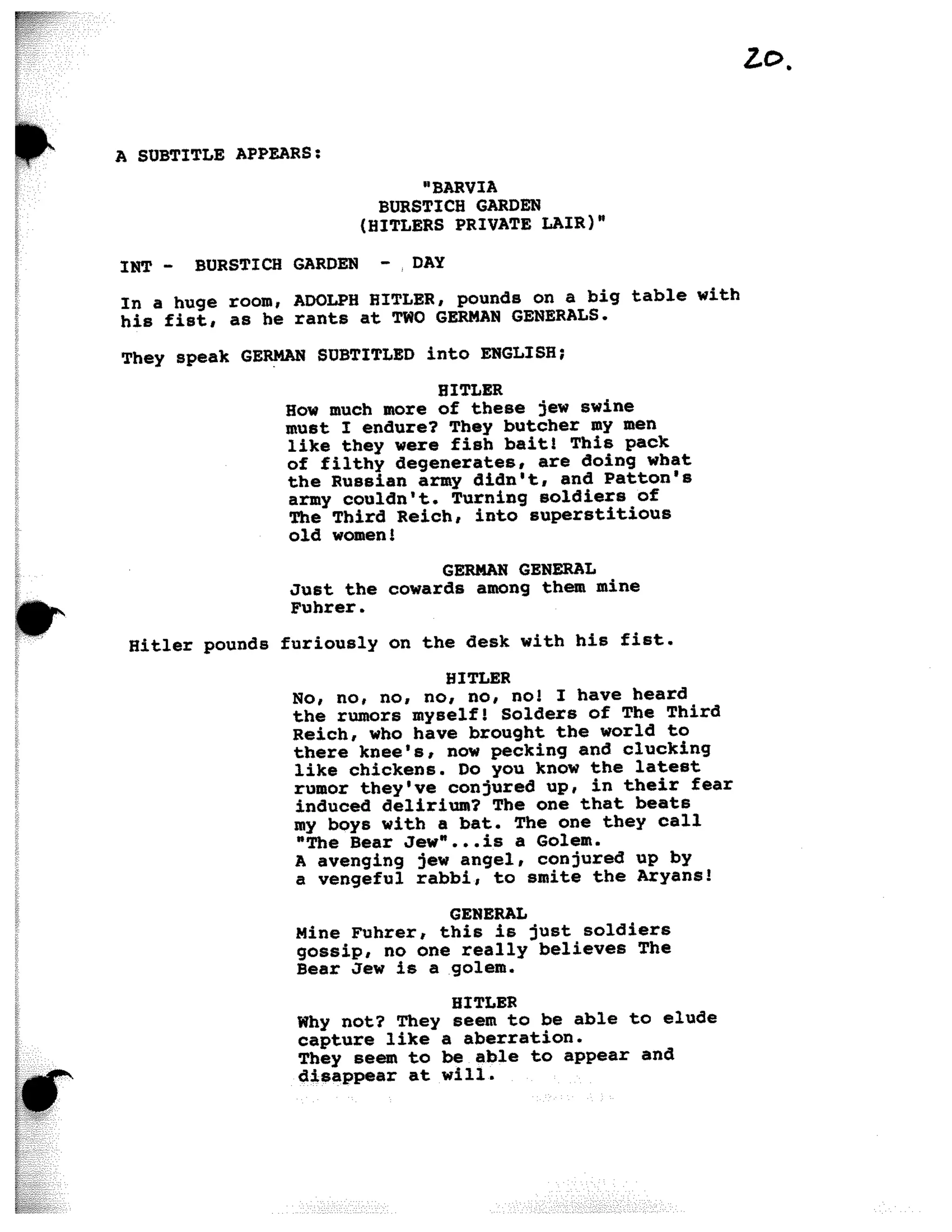 Inglorious Bastards screenplay part 1