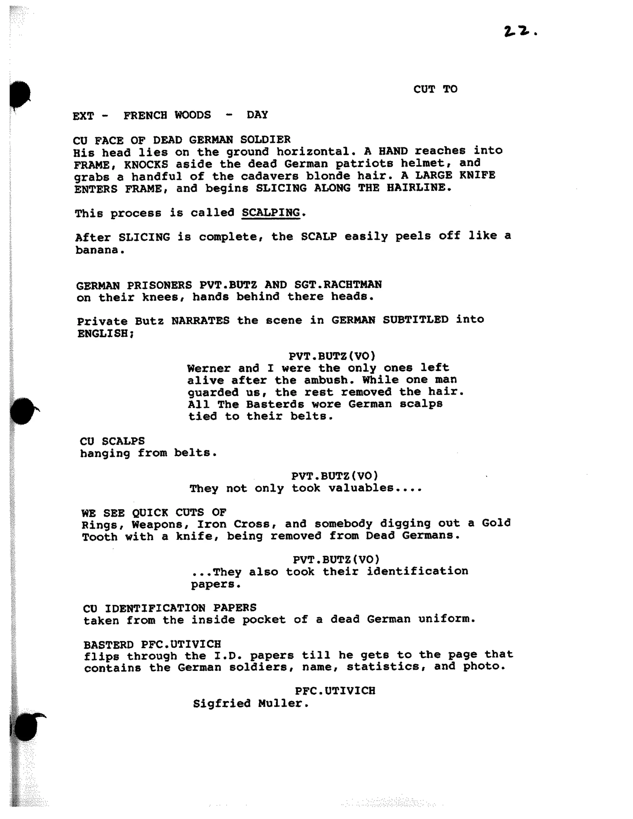 Inglorious Bastards screenplay part 1