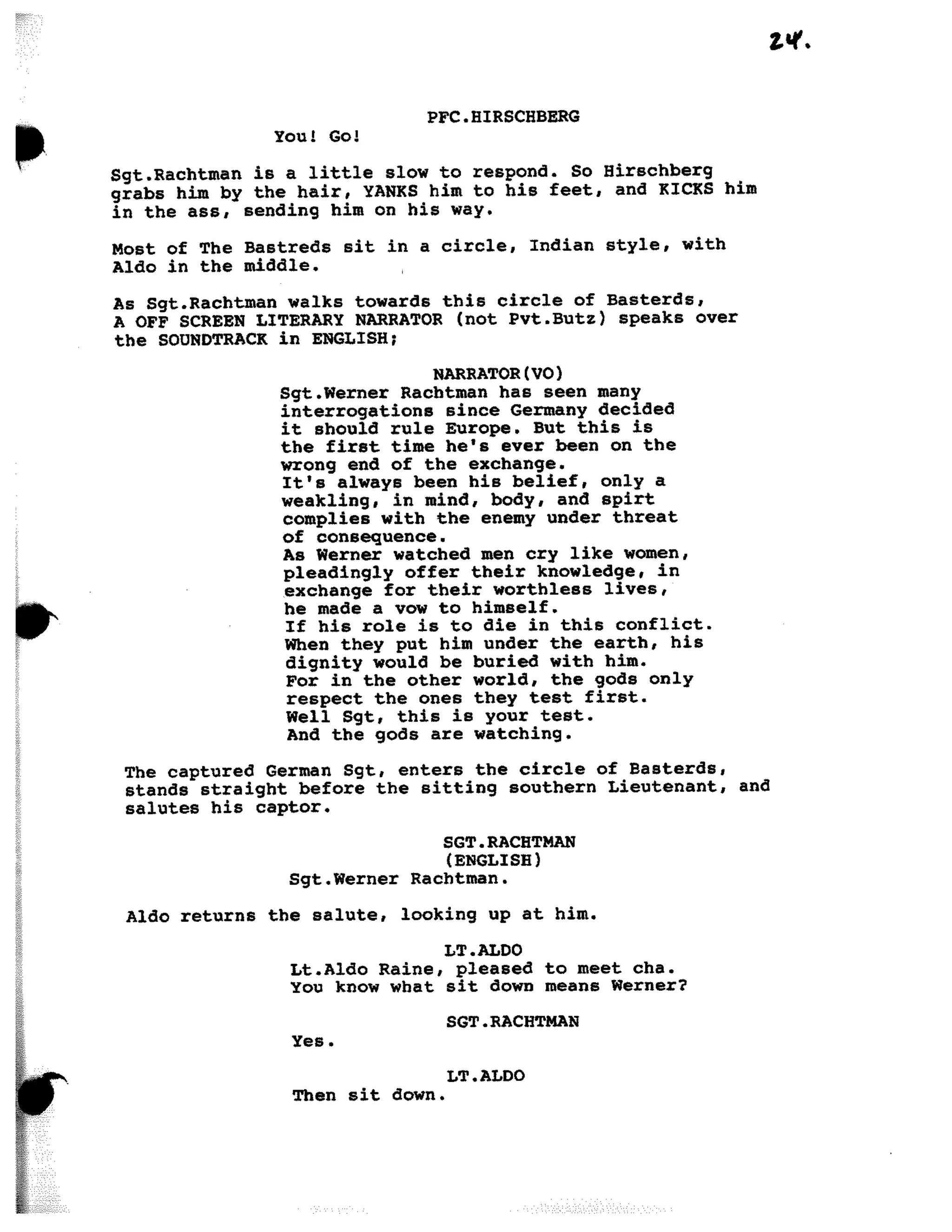 Inglorious Bastards screenplay part 1