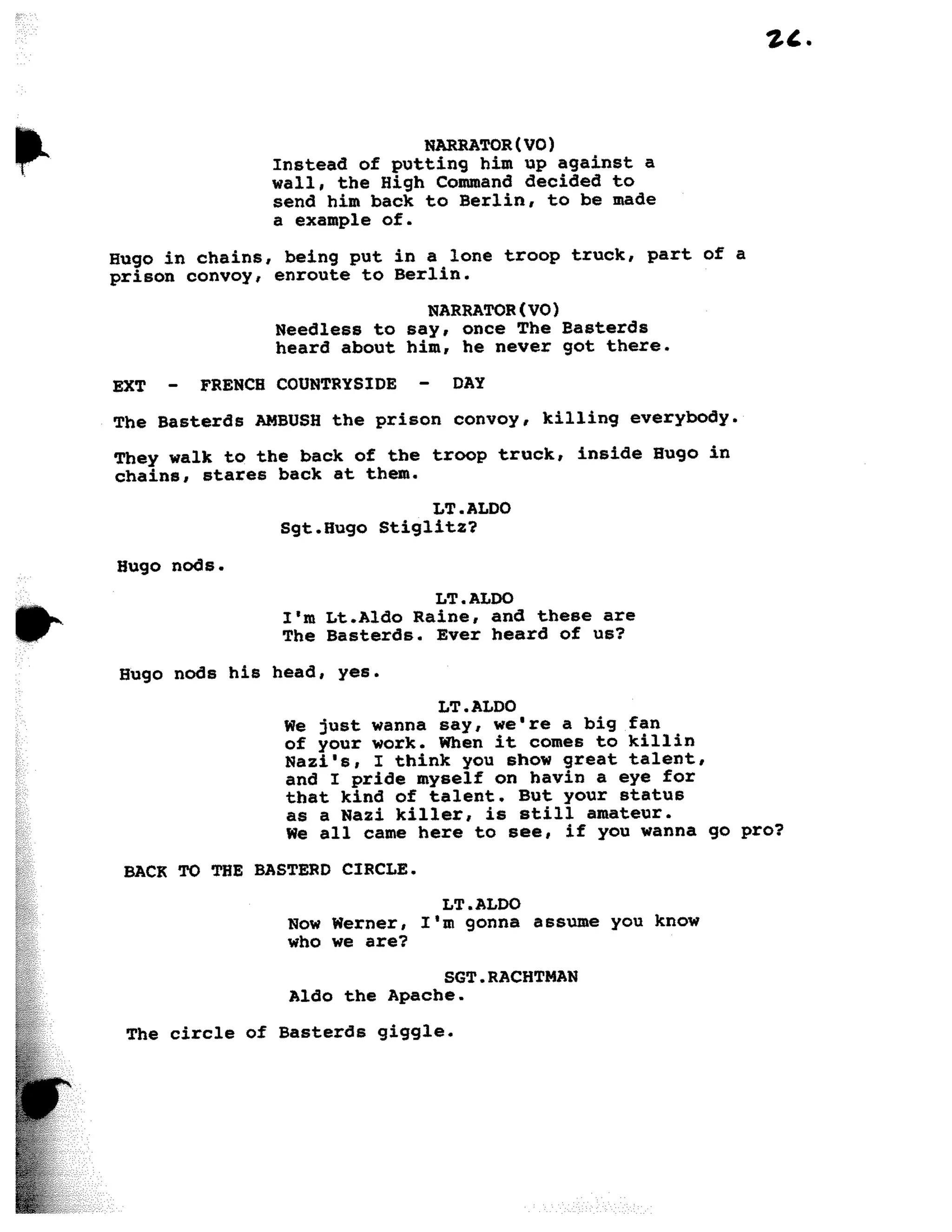 Inglorious Bastards screenplay part 1