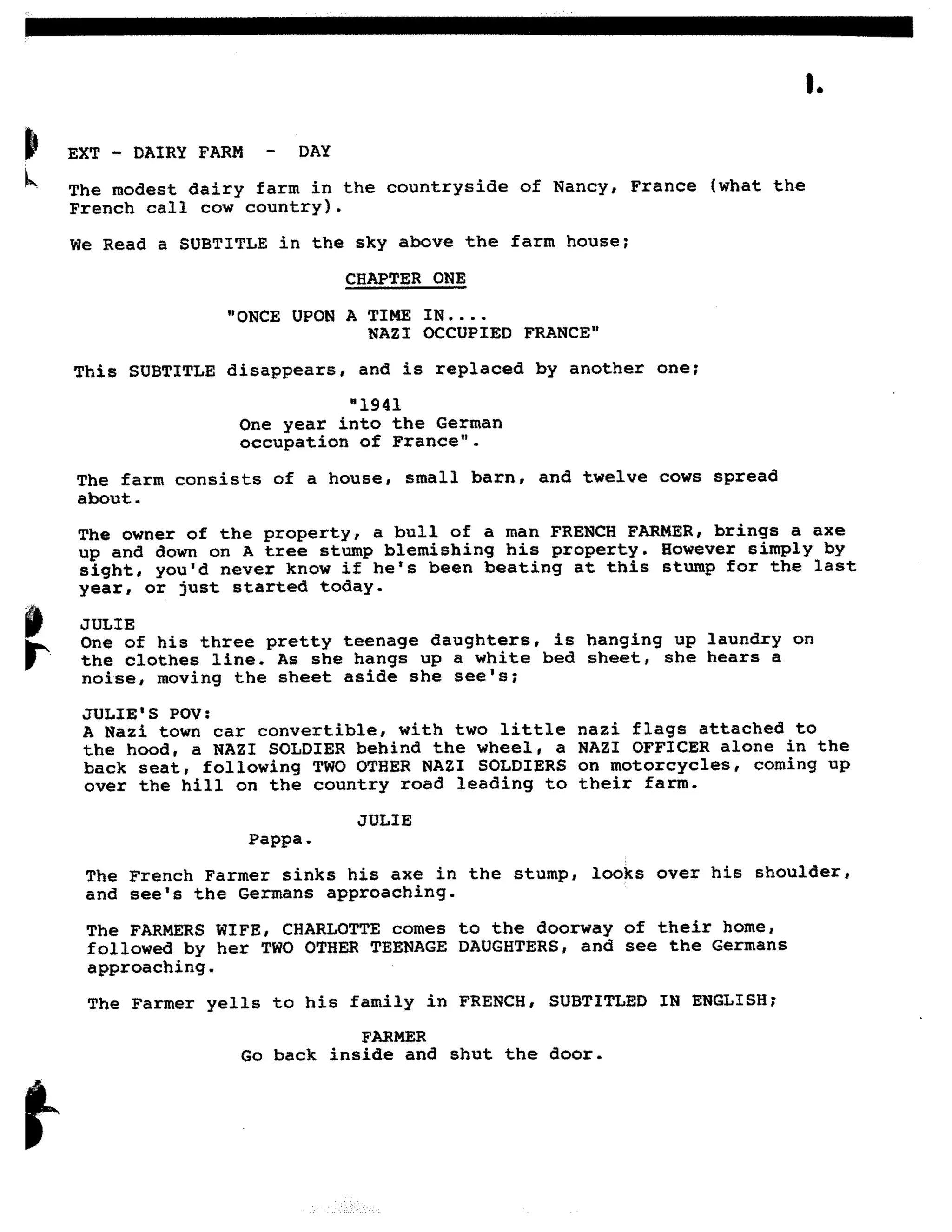 Inglorious Bastards screenplay part 1