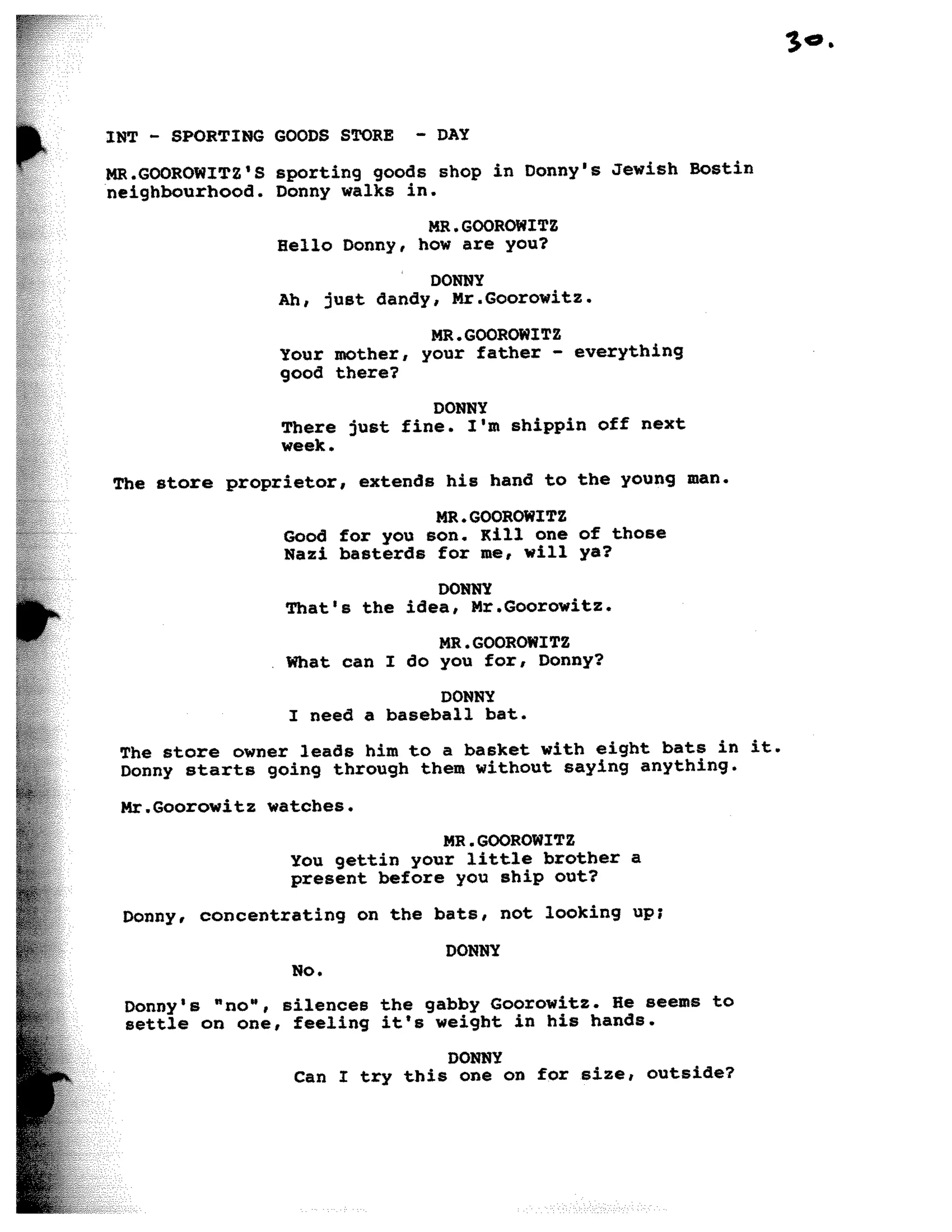 Inglorious Bastards screenplay part 1