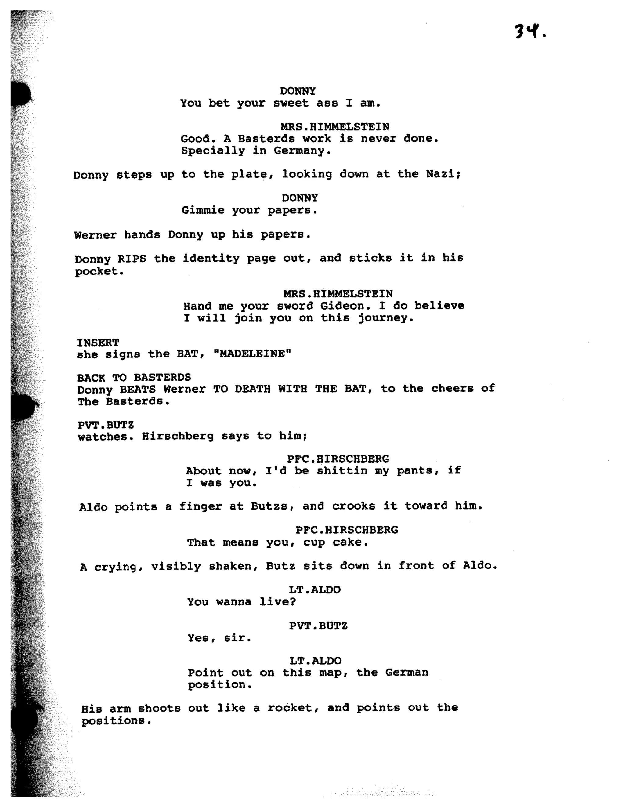 Inglorious Bastards screenplay part 1