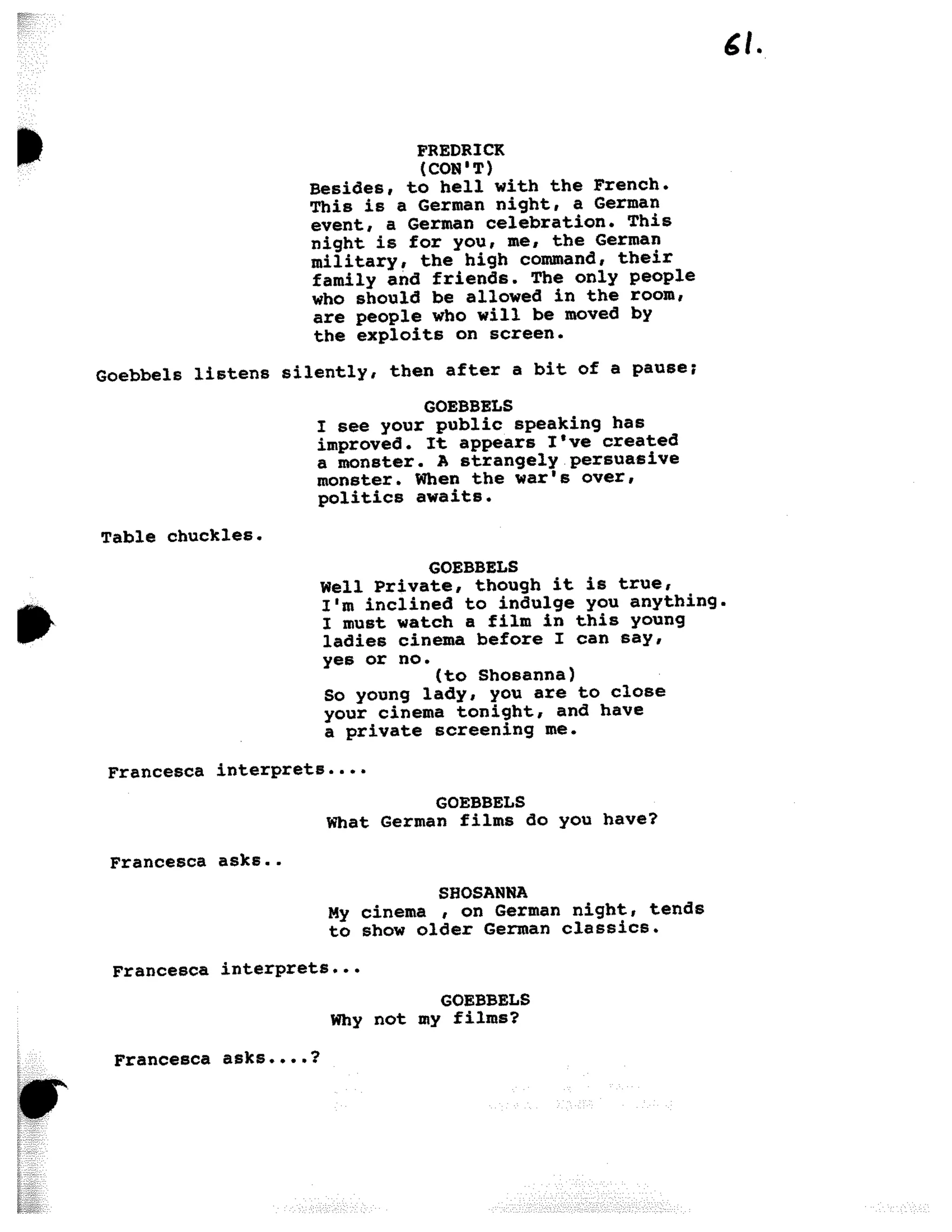 Inglorious Bastards screenplay part 1