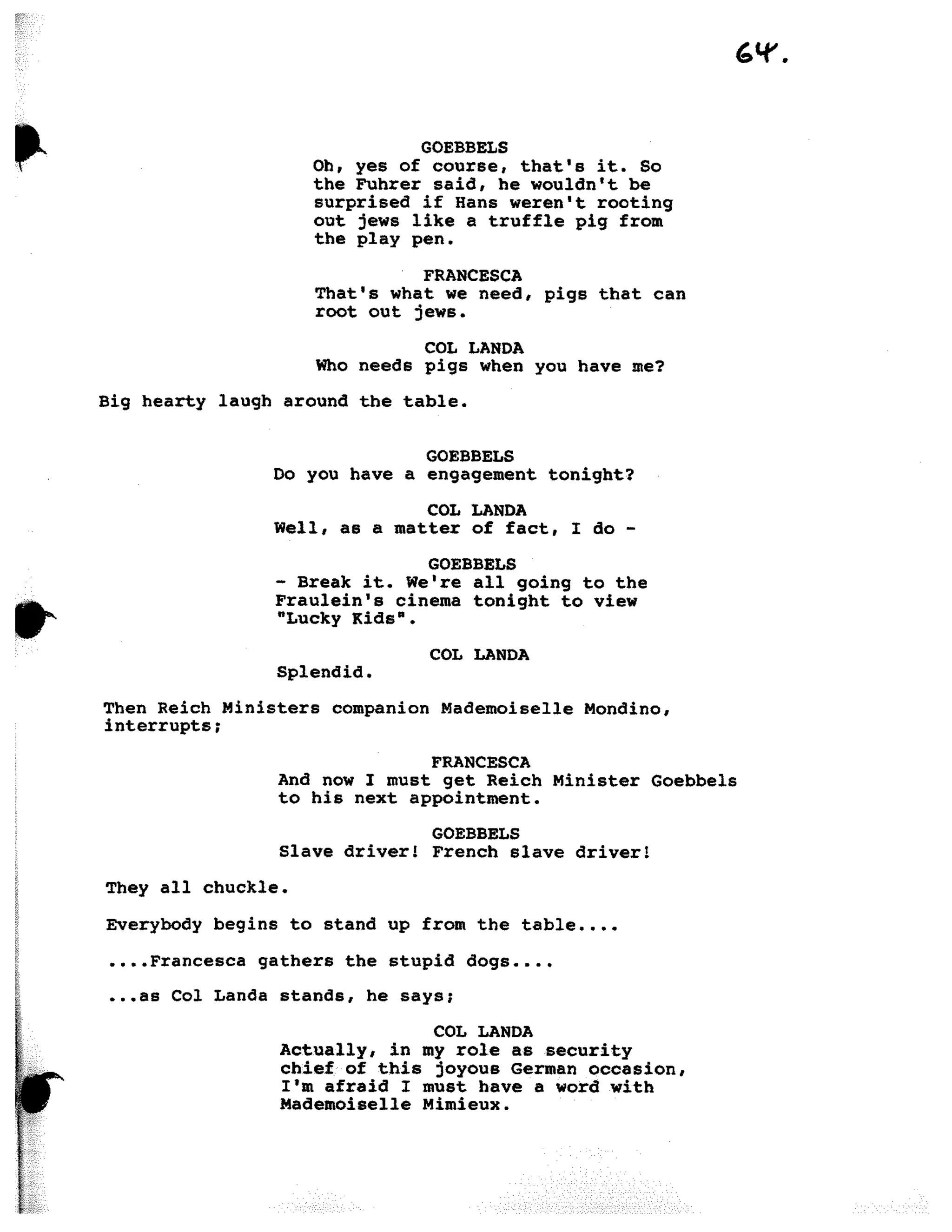 Inglorious Bastards screenplay part 1
