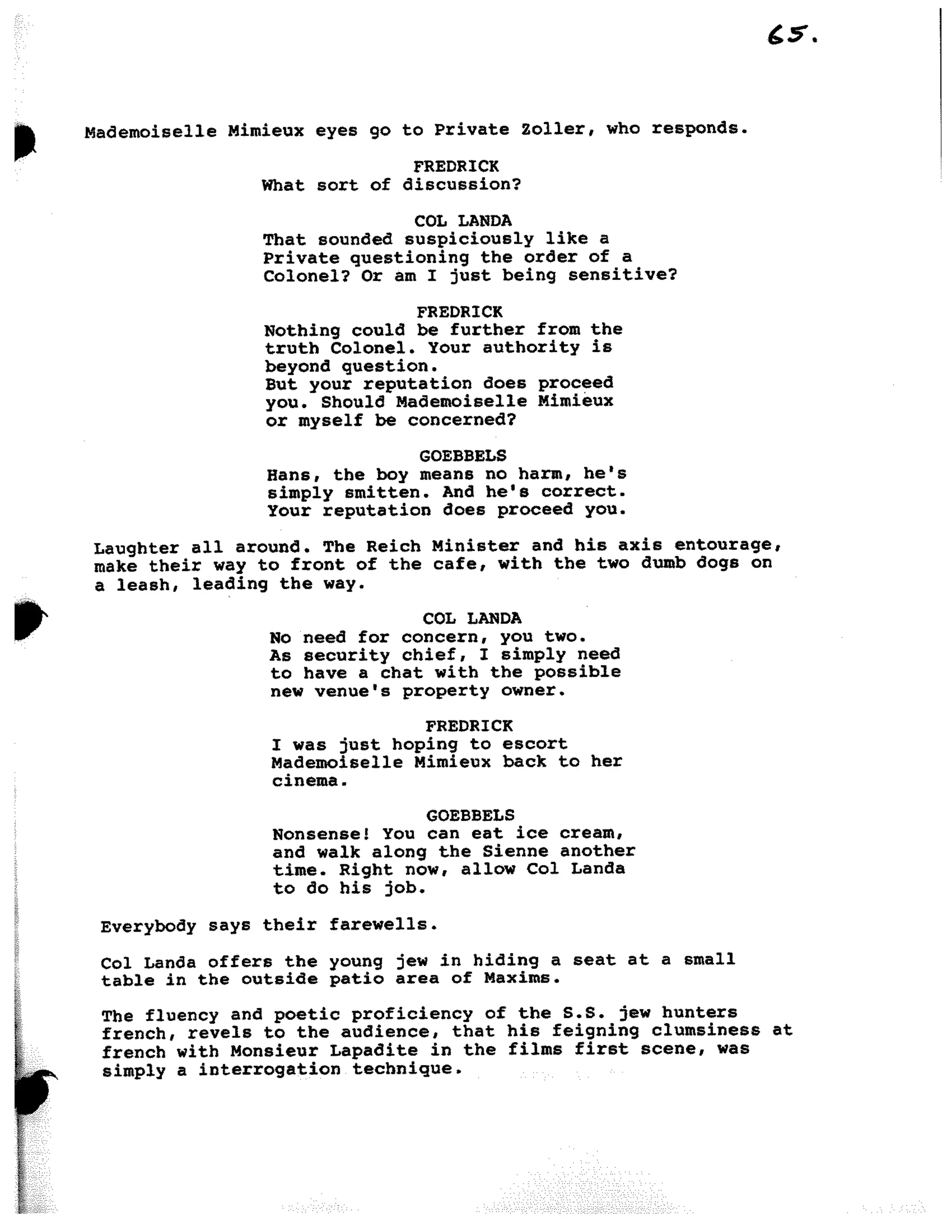 Inglorious Bastards screenplay part 1