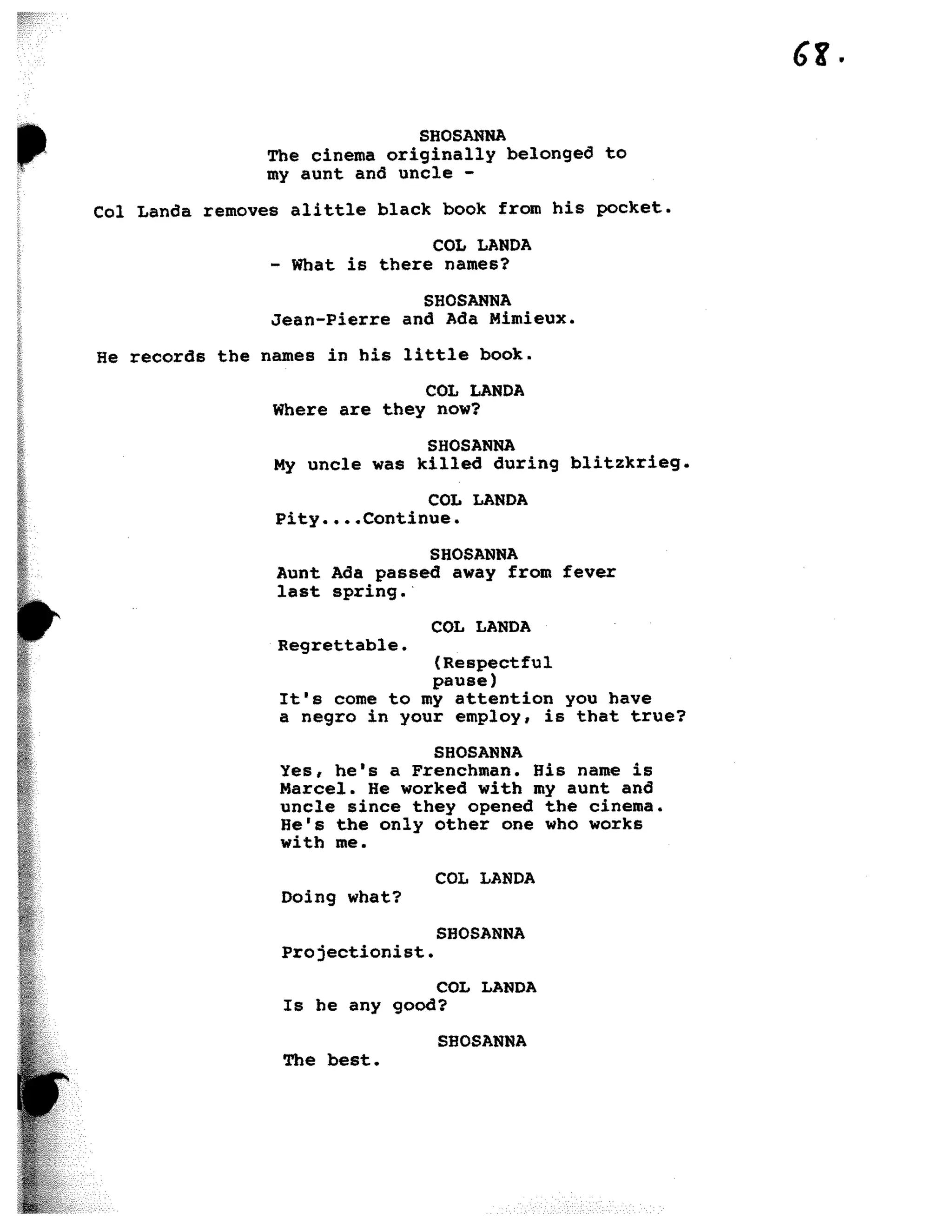 Inglorious Bastards screenplay part 1