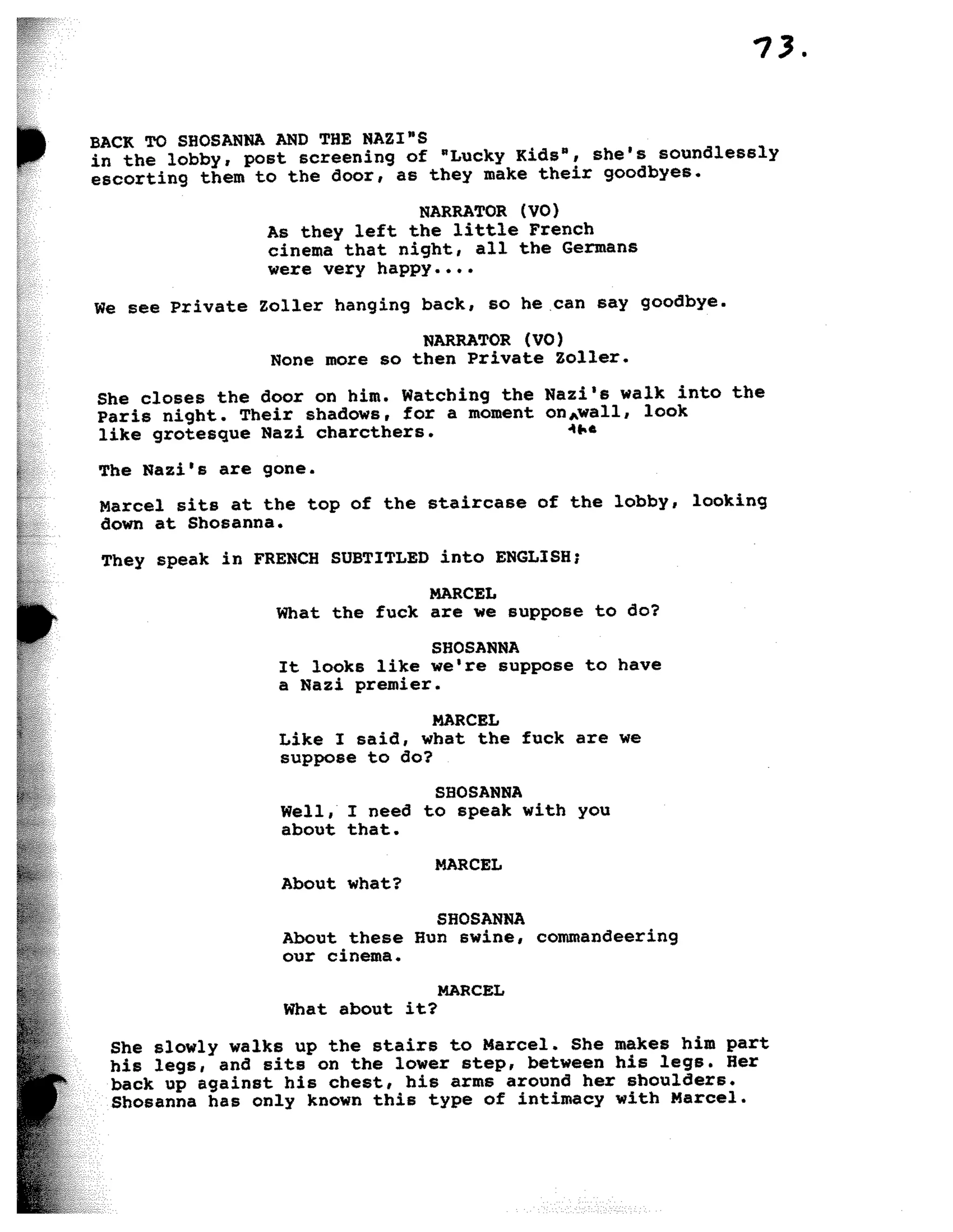 Inglorious Bastards screenplay part 1