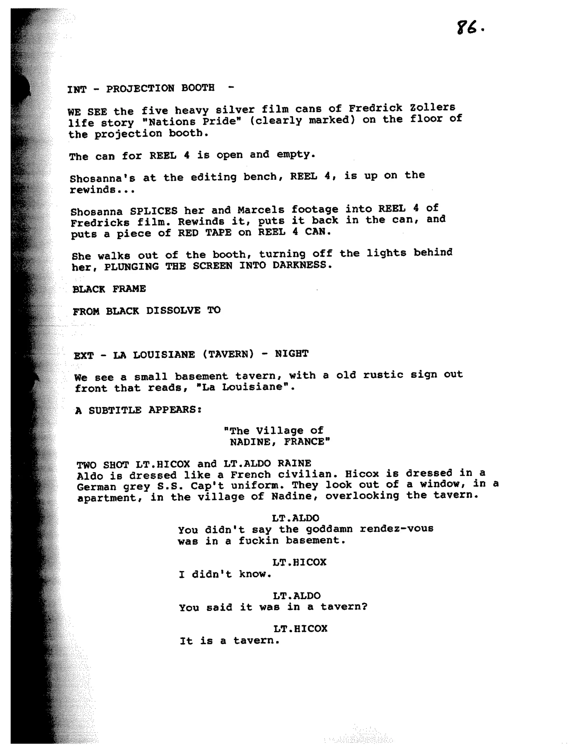 Inglorious Bastards screenplay part 1