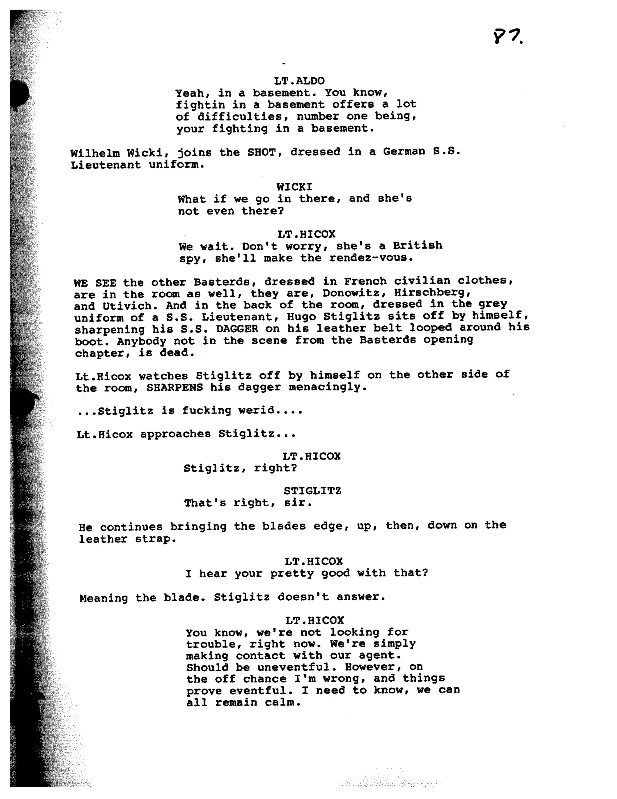 Inglorious Bastards screenplay part 1