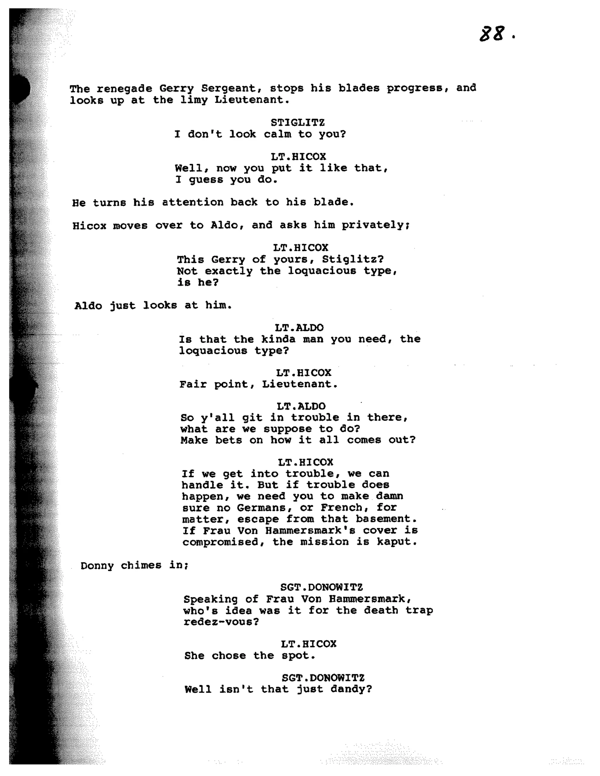 Inglorious Bastards screenplay part 1