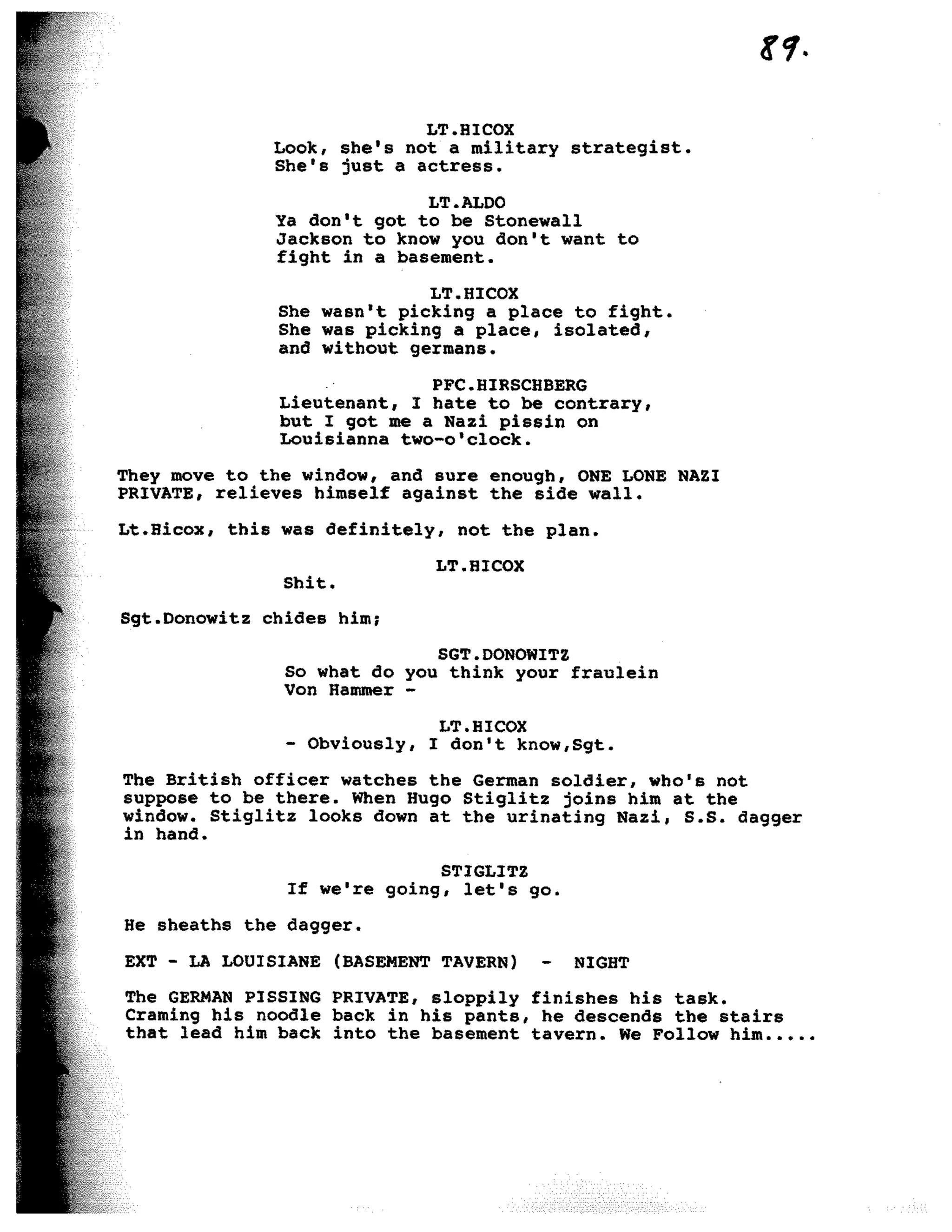 Inglorious Bastards screenplay part 1