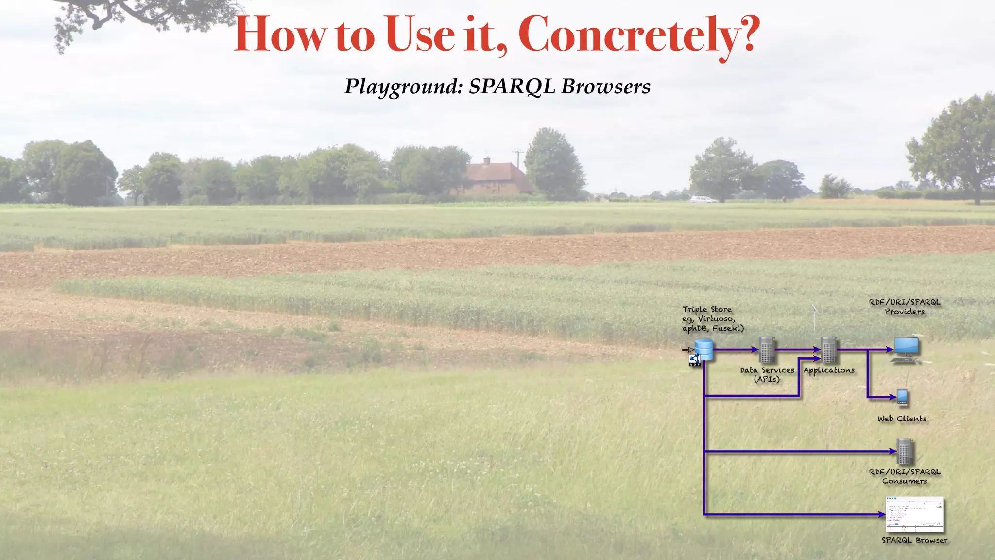 How to Use it, Concretely?
Playground: SPARQL Browsers
 