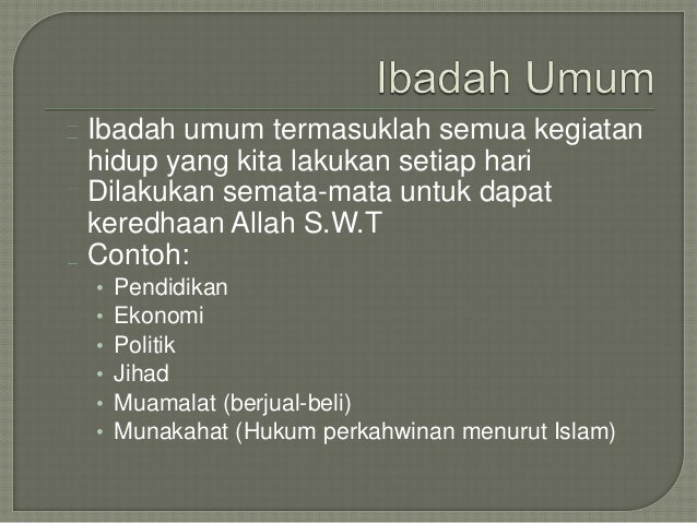 Contoh Ibadah Umum