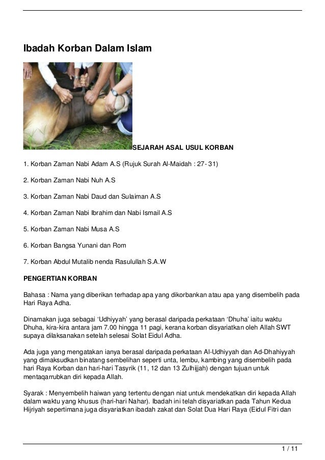 Ibadah Korban Dalam Islam