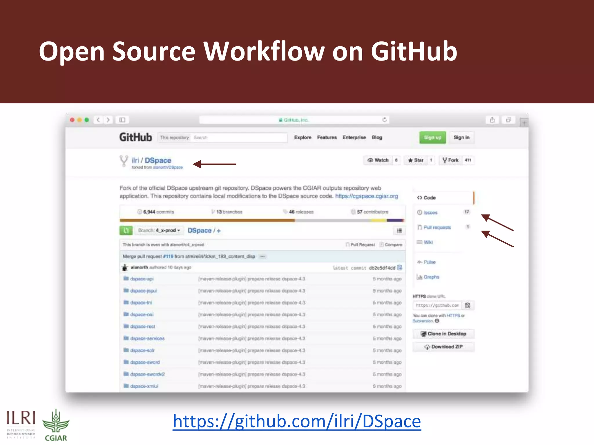 https://github.com/ilri/DSpace
Open Source Workflow on GitHub
 