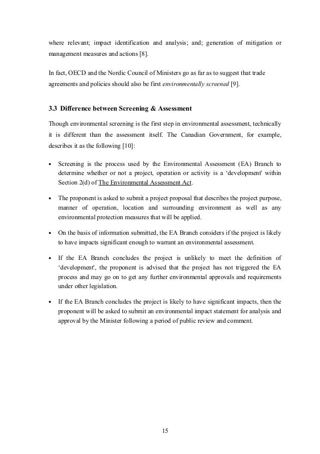 Sample project proposal environmental protection