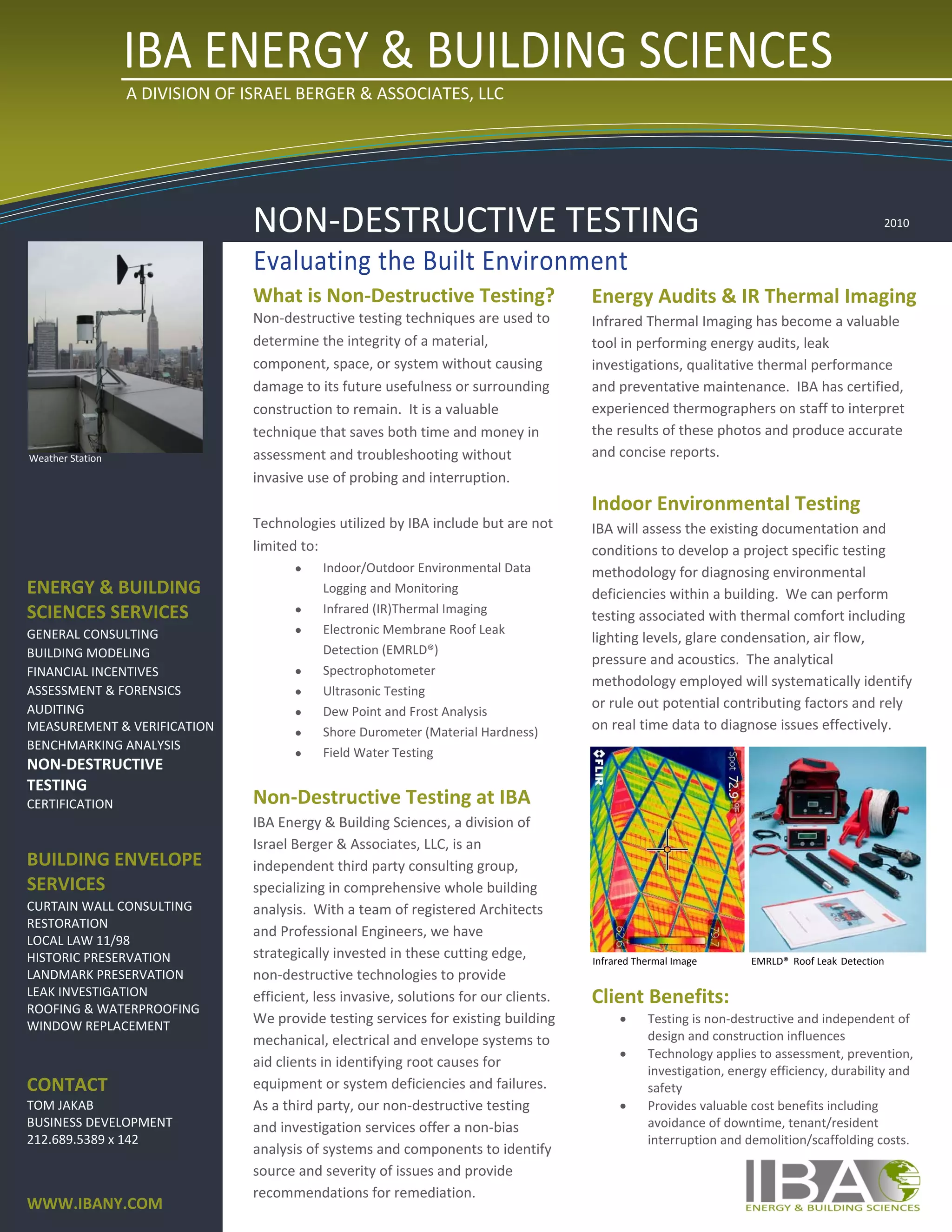 IBA Energy &Building Science Services PDF