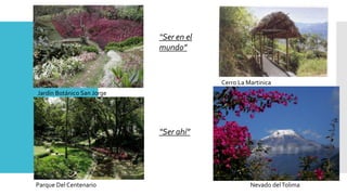 Parque Del Centenario
Jardín Botánico San Jorge
Cerro La Martinica
Nevado delTolima
“Ser en el
mundo”
“Ser ahí”
 