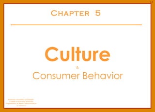 Chapter  5 Culture &  Consumer Behavior American University of Sharjah  College of Arts and Sciences Department of Mass Communication Dr. Ibahrine 