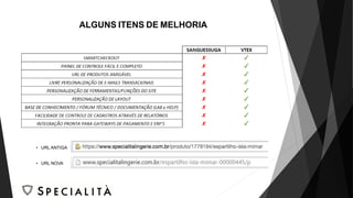 ALGUNS ITENS DE MELHORIA
• URL ANTIGA
• URL NOVA
 