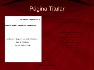 Página Titular Manual de Estilo APA 