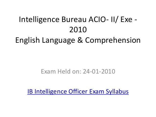 IB Assistant Central Intelligence Officer (acio) Previous Year Questi ...