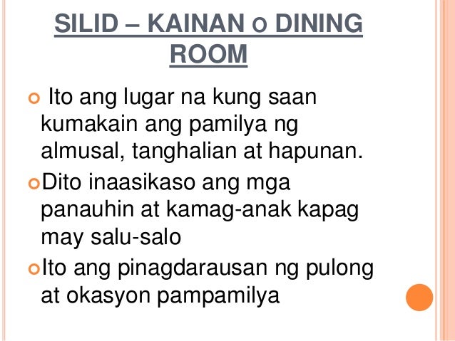 Iba't Ibang Bahagi ng Tahanan